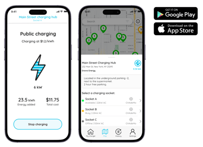 mobile app public ev charging