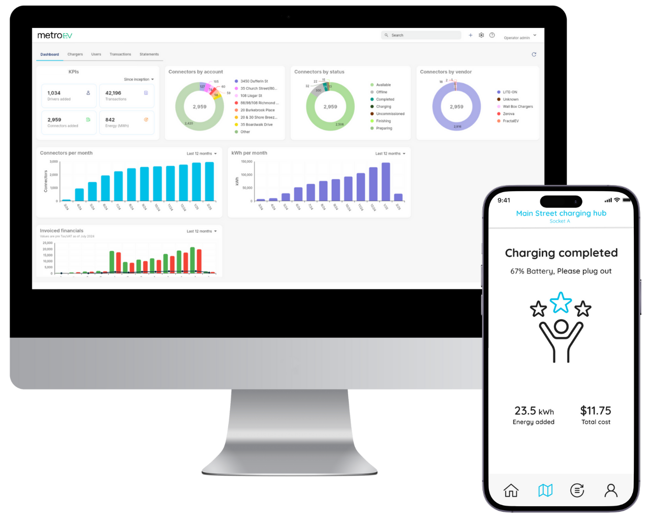 EV charging software dashboard app condo